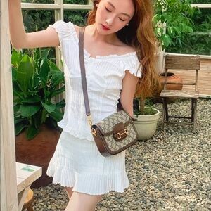 Gucci Brown Monogram Horsebit Small Crossbody Bag